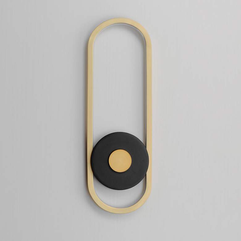 Image 3 ET2 Gravity 18" High Black and Gold LED Outdoor Wall Light more views