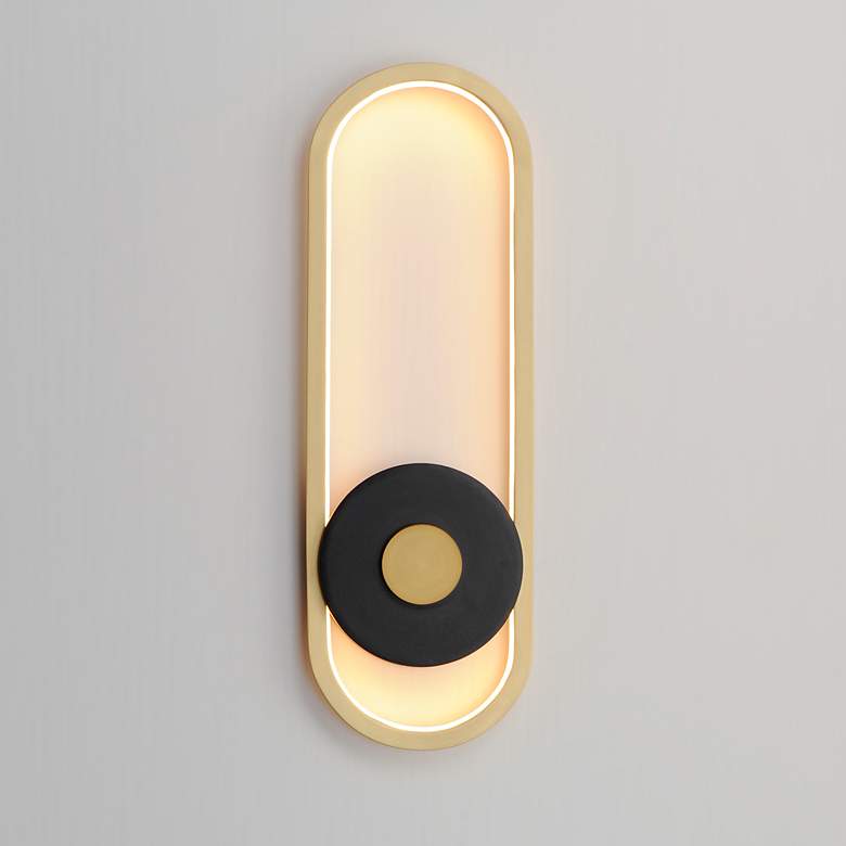 Image 4 ET2 Gravity 18" High Black and Gold LED Outdoor Wall Light more views