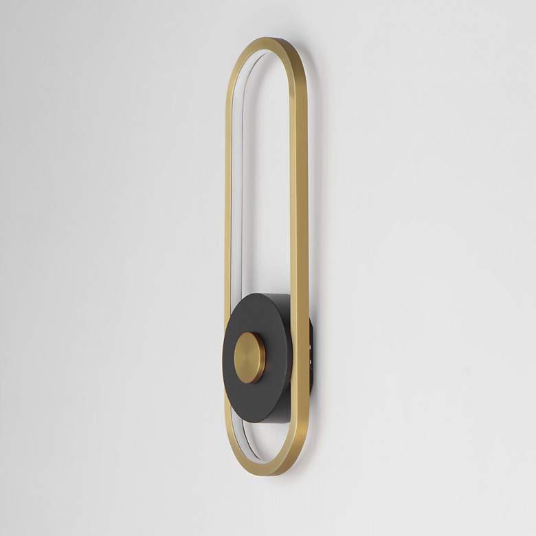 Image 5 ET2 Gravity 18" High Black and Gold LED Outdoor Wall Light more views