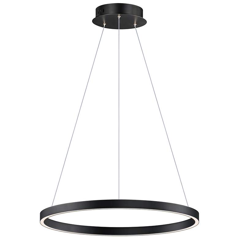 Image 2 ET2 Groove 23 1/2" Wide Black LED Ring Pendant Light