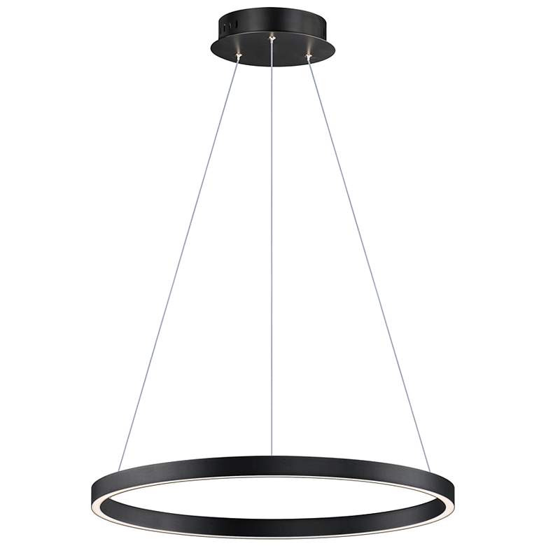 Image 1 ET2 Groove 23 1/2 inch Wide Black LED Ring Pendant Light