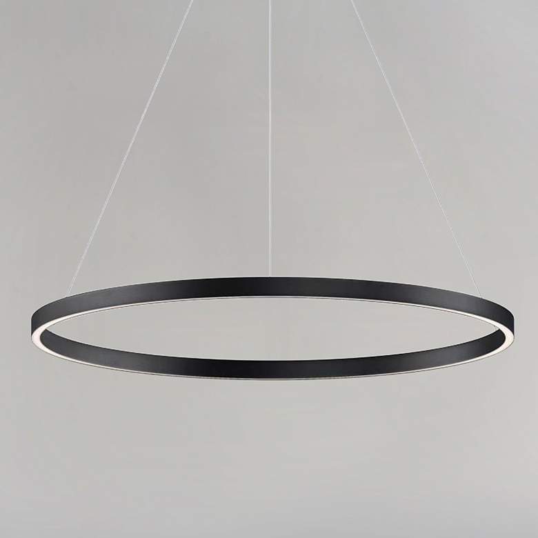 Image 1 ET2 Groove 23 1/2" Wide Black LED Ring Pendant Light