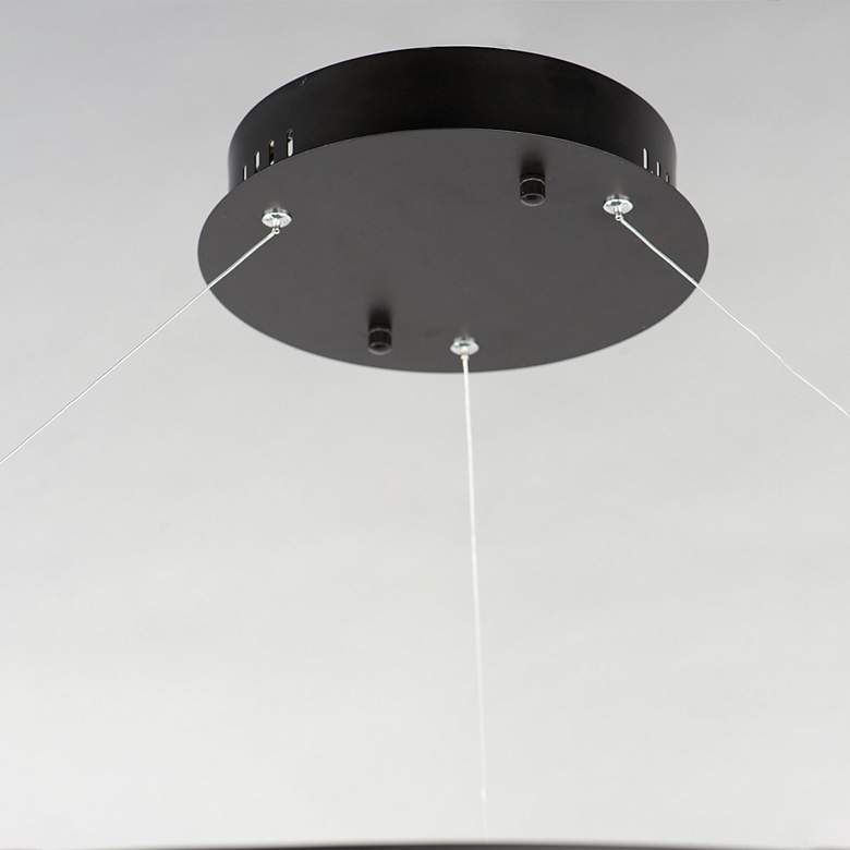 Image 4 ET2 Groove 23 1/2" Wide Black LED Ring Pendant Light more views