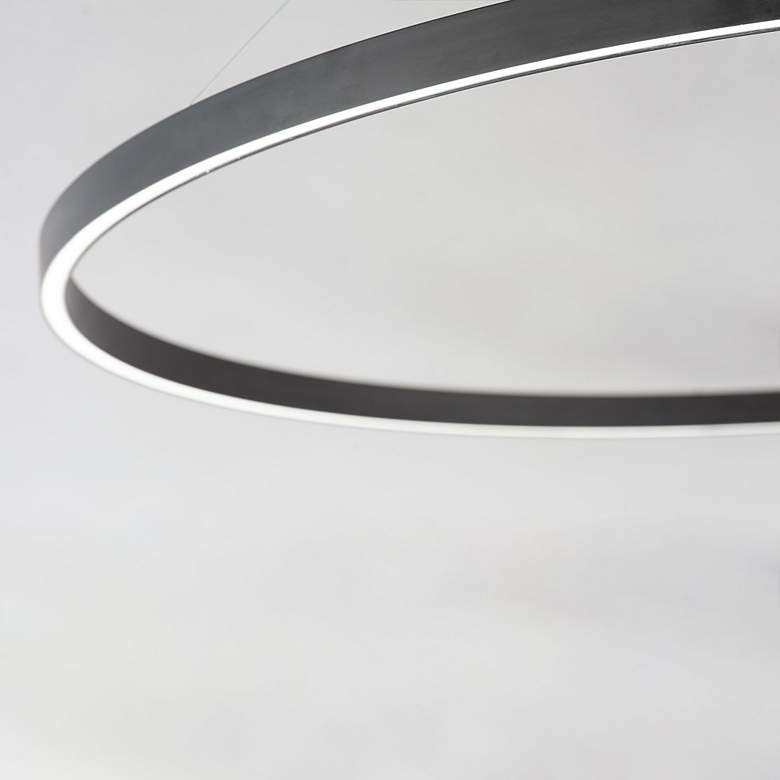 Image 5 ET2 Groove 23 1/2" Wide Black LED Ring Pendant Light more views