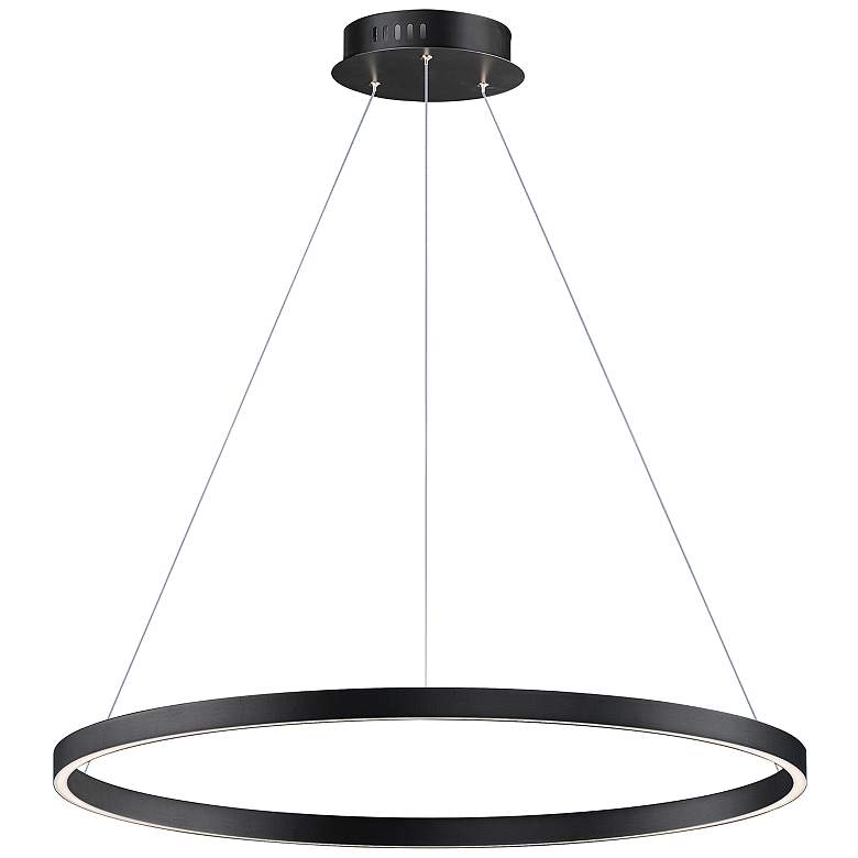 Image 1 ET2 Groove 31 1/4" Wide Black LED Ring Pendant Light