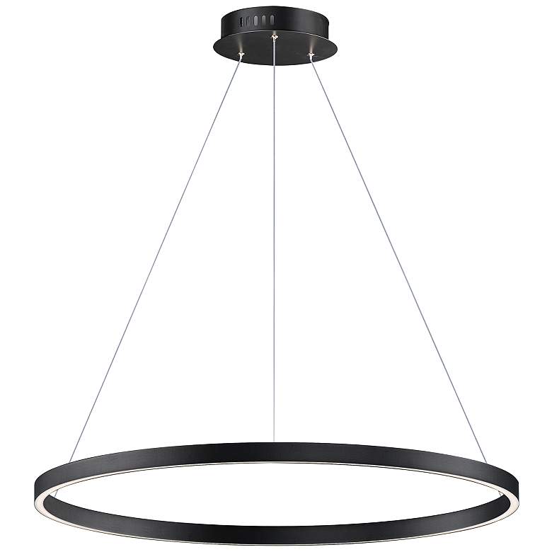 Image 1 ET2 Groove 31 1/4 inch Wide Black LED Ring Pendant Light