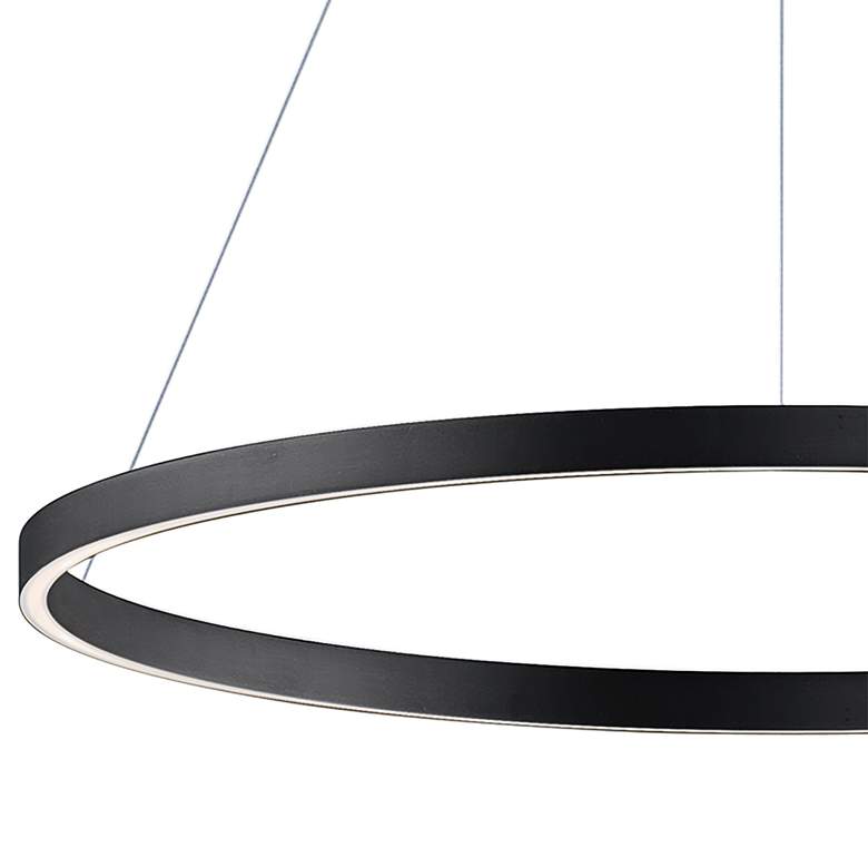Image 2 ET2 Groove 31 1/4" Wide Black LED Ring Pendant Light more views
