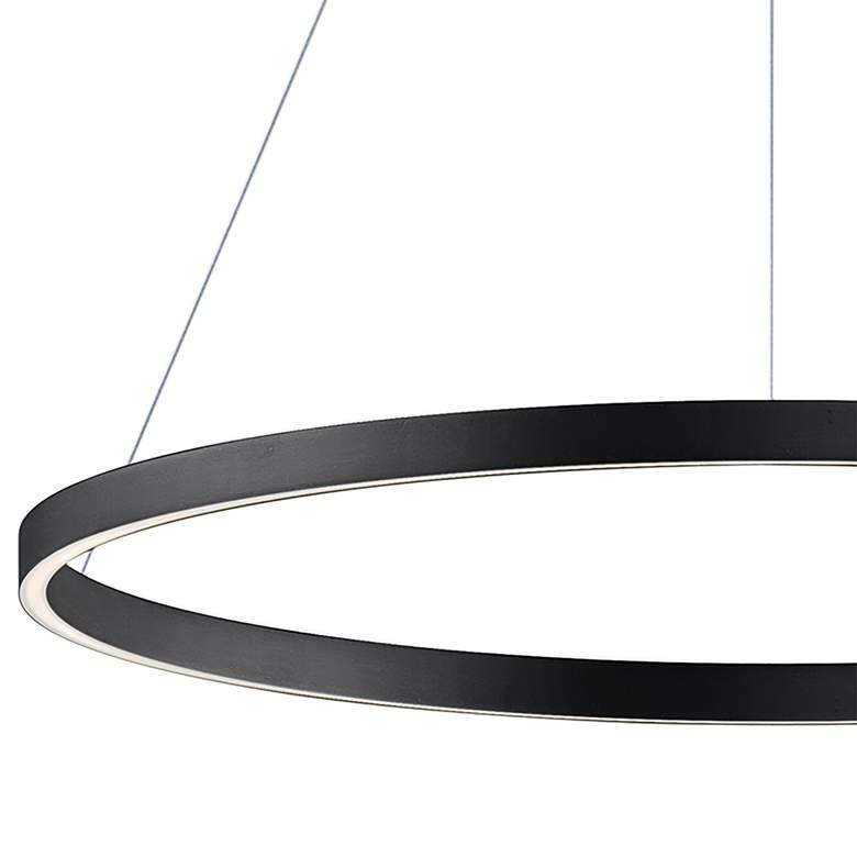 Image 2 ET2 Groove 31 1/4 inch Wide Black LED Ring Pendant Light more views