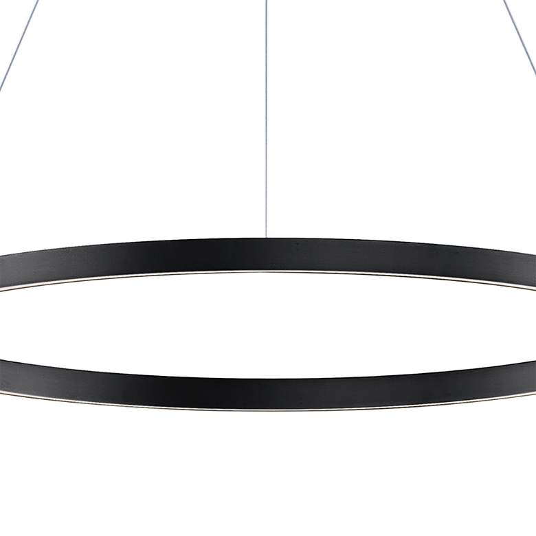 Image 3 ET2 Groove 31 1/4 inch Wide Black LED Ring Pendant Light more views