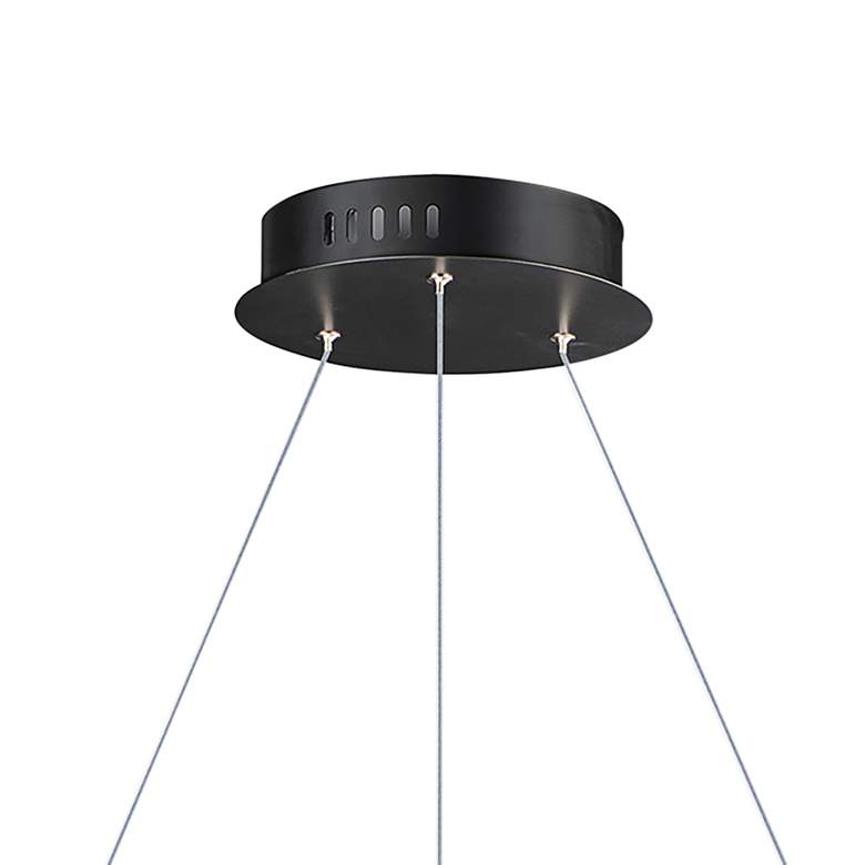 Image 4 ET2 Groove 31 1/4" Wide Black LED Ring Pendant Light more views