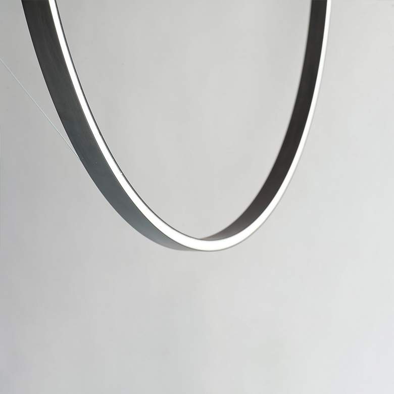 Image 5 ET2 Groove 31 1/4" Wide Black LED Ring Pendant Light more views