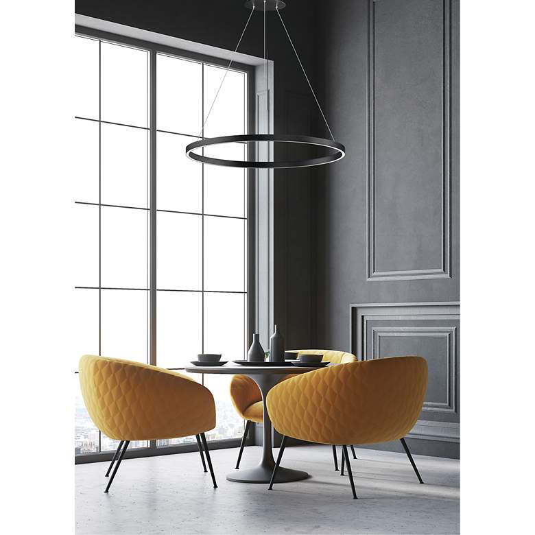 Image 6 ET2 Groove 31 1/4" Wide Black LED Ring Pendant Light more views