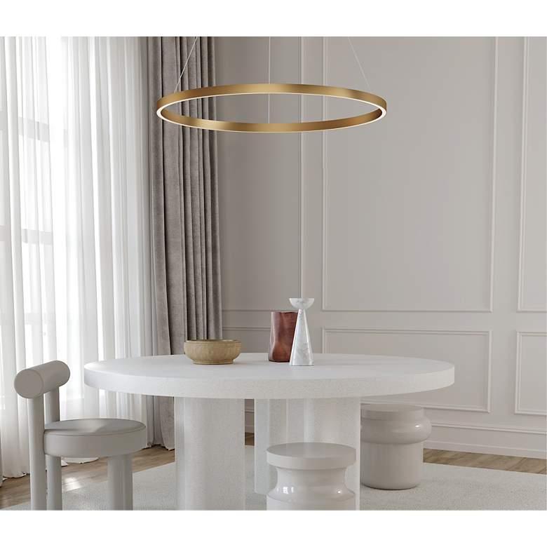 Image 7 ET2 Groove 31 1/4" Wide Black LED Ring Pendant Light more views