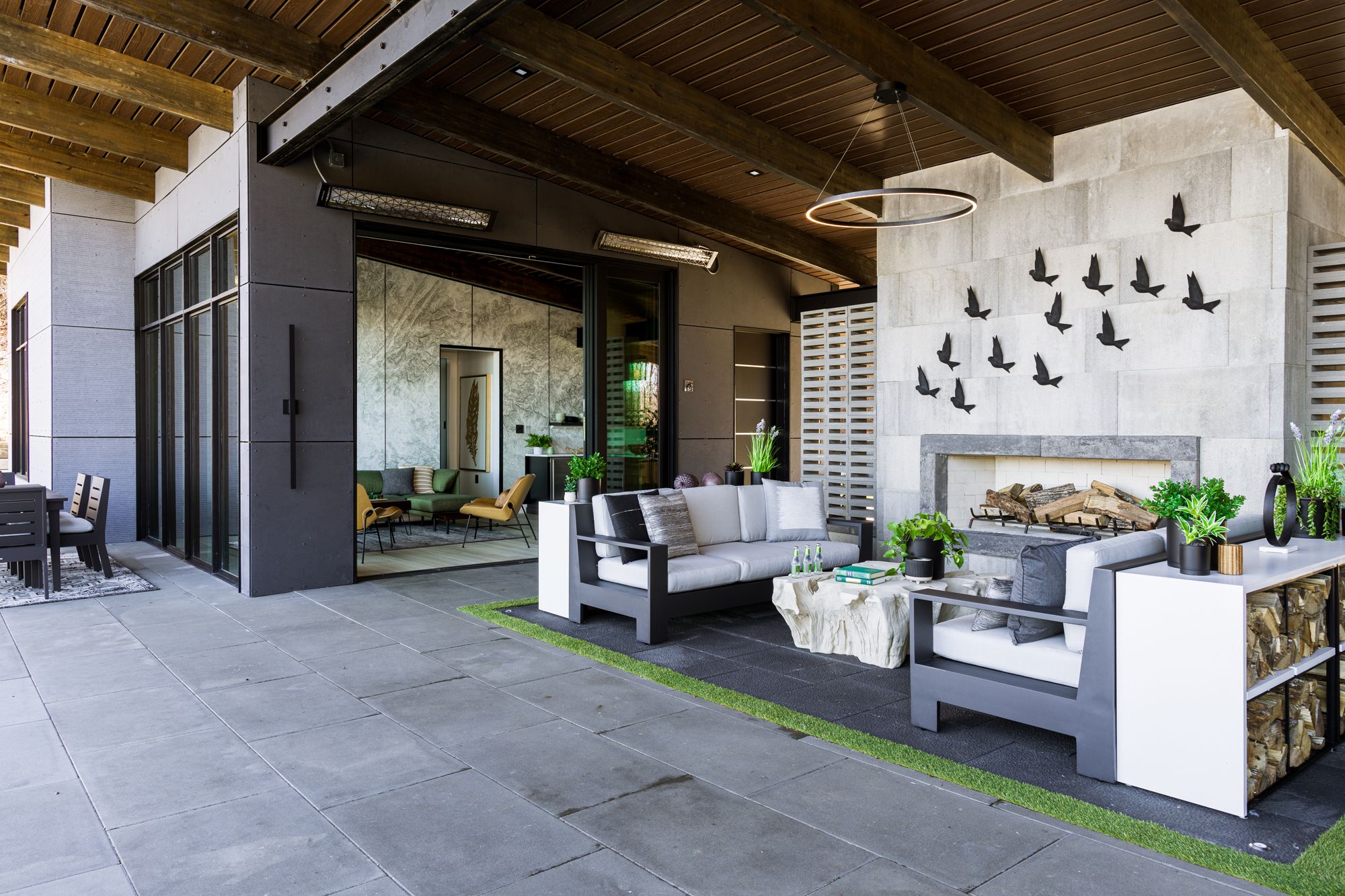 ET2 Groove 31 1/4" Wide Black LED Ring Pendant Light