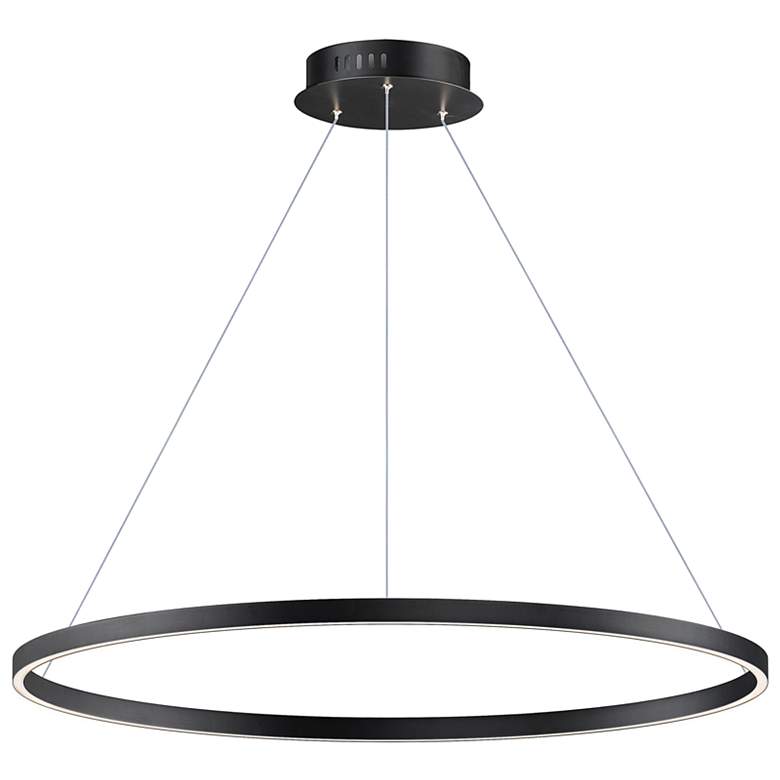 Image 2 ET2 Groove 39 1/2" Wide Black LED Ring Pendant Light