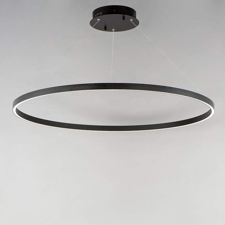 Image 1 ET2 Groove 39 1/2" Wide Black LED Ring Pendant Light