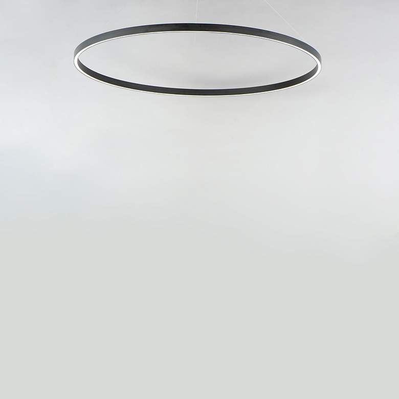 Image 3 ET2 Groove 39 1/2" Wide Black LED Ring Pendant Light more views
