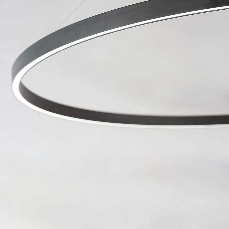 Image 5 ET2 Groove 39 1/2" Wide Black LED Ring Pendant Light more views