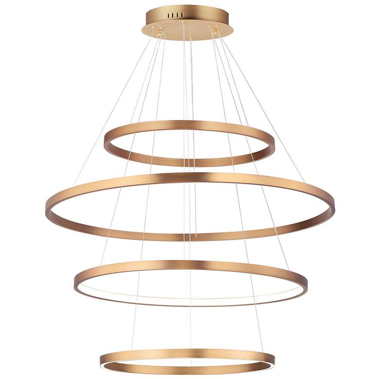Image 1 ET2 Groove 39 1/2" Wide Gold 4-Tier LED Pendant Light