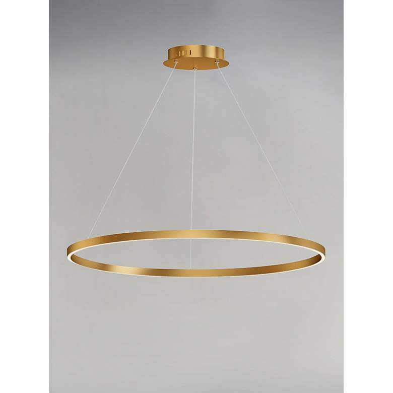 Image 3 ET2 Groove 39 1/2" Wide Gold LED Ring Pendant Light more views