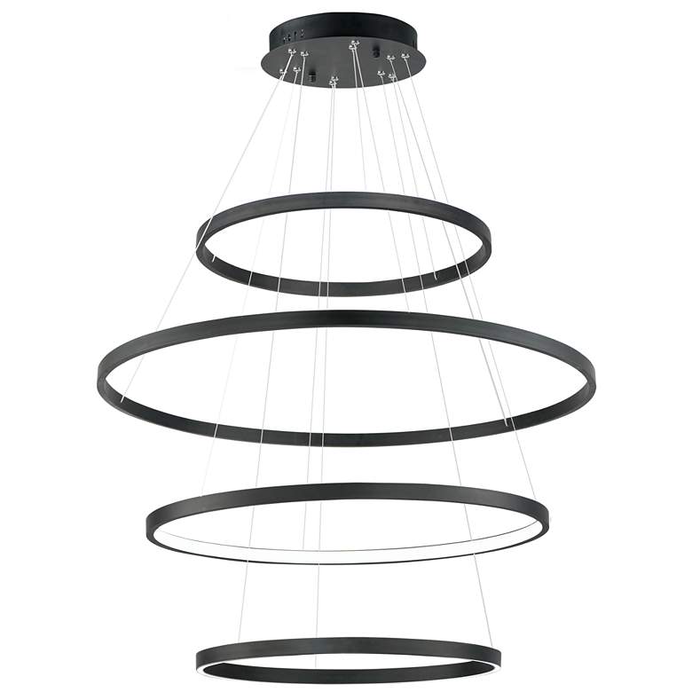 Image 1 ET2 Groove 40" Wide Black 4-Tier 5CTT LED Pendant