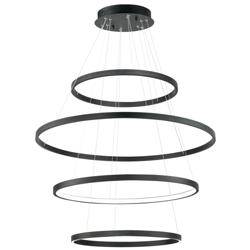 ET2 Groove 40" Wide Black 4-Tier 5CTT LED Pendant