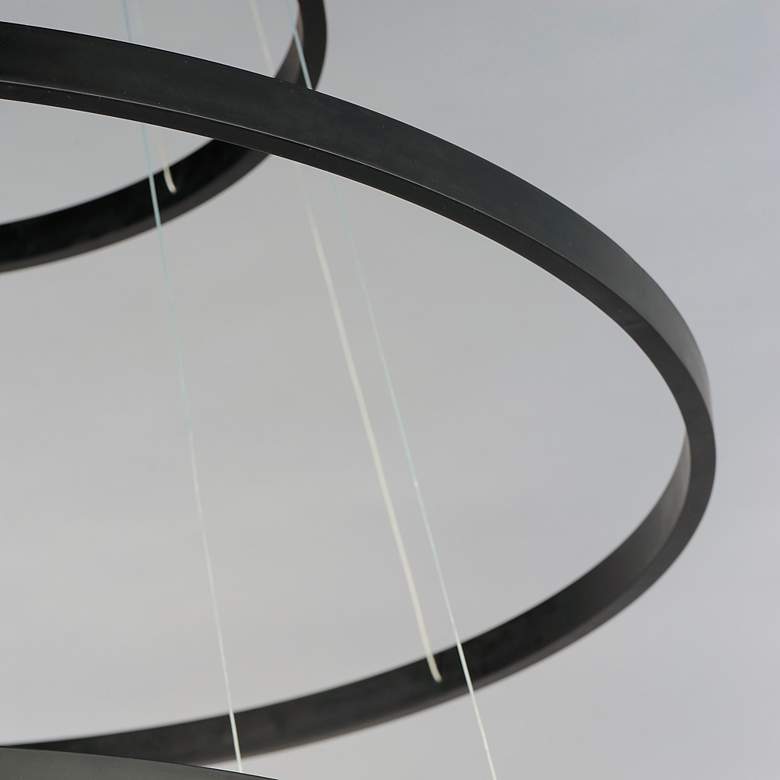 Image 3 ET2 Groove 43" Wide Black 4-Tier Modern LED Ring Pendant more views