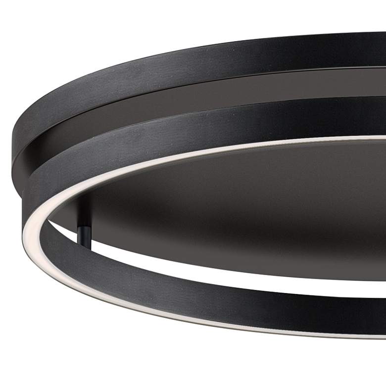 Image 3 ET2 Groove Round 24 1/2" Wide Black Finish Modern LED Ceiling Light more views