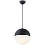 1_ET2 Half Moon 11 3/4" Wide Black and White LED Mini Pendant