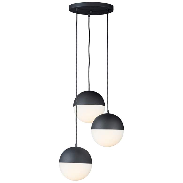 Image 1 ET2 Half Moon 16 1/2" Wide Black LED Multi-Light Pendant