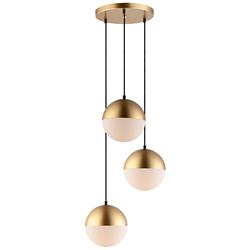 ET2 Half Moon 16 1/2" Wide Metallic Gold 3-Light LED Pendant