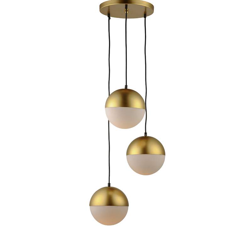 Image 2 ET2 Half Moon 16 1/2" Wide Metallic Gold 3-Light LED Pendant more views