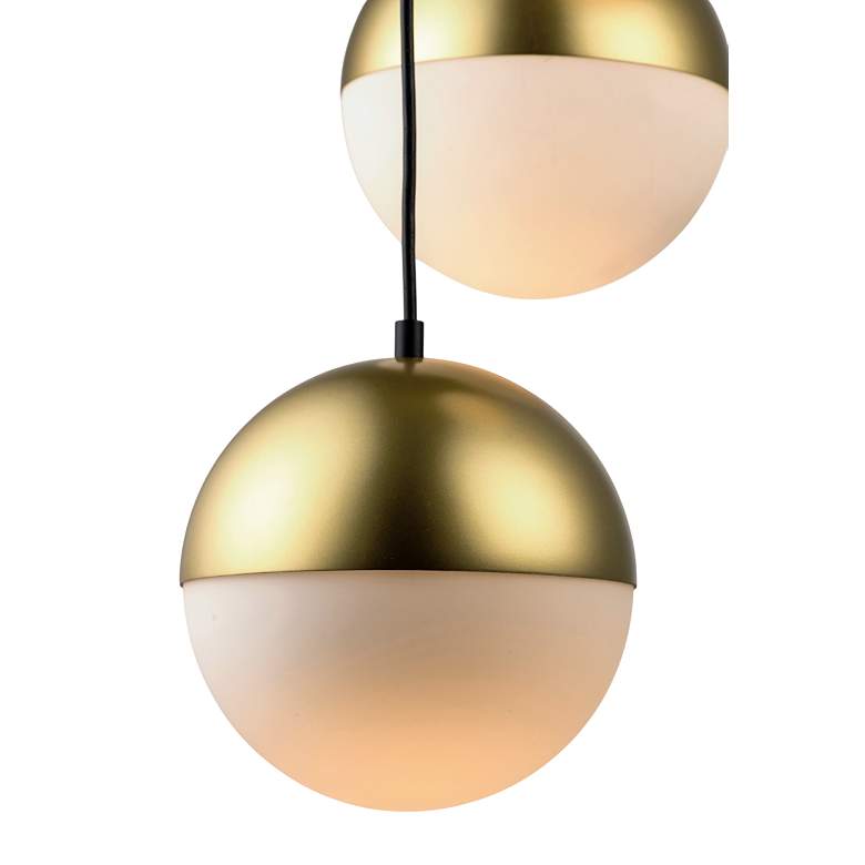 Image 3 ET2 Half Moon 16 1/2" Wide Metallic Gold 3-Light LED Pendant more views