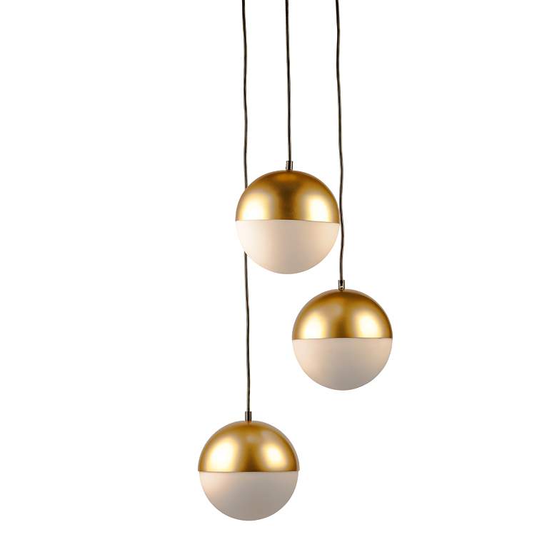 Image 4 ET2 Half Moon 16 1/2" Wide Metallic Gold 3-Light LED Pendant more views