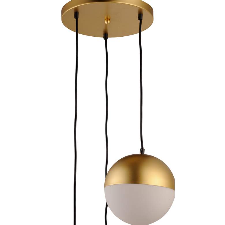 Image 5 ET2 Half Moon 16 1/2" Wide Metallic Gold 3-Light LED Pendant more views