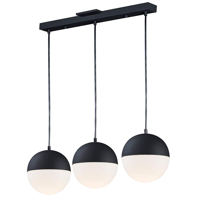 Image 1 ET2 Half Moon 30 1/4" Wide Black 3-Light LED Linear Pendant