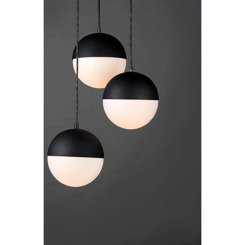 Image 2 ET2 Half Moon 30 1/4" Wide Black 3-Light LED Linear Pendant more views
