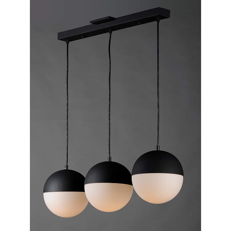 Image 5 ET2 Half Moon 30 1/4" Wide Black 3-Light LED Linear Pendant more views
