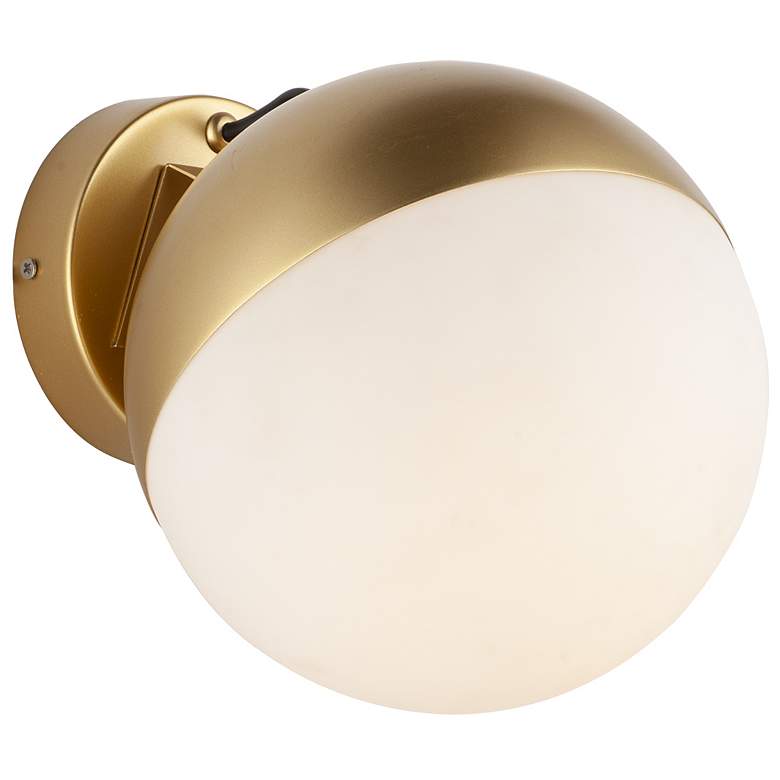 Image 1 ET2 Half Moon 7 3/4" High Metallic Gold LED Wall Sconce