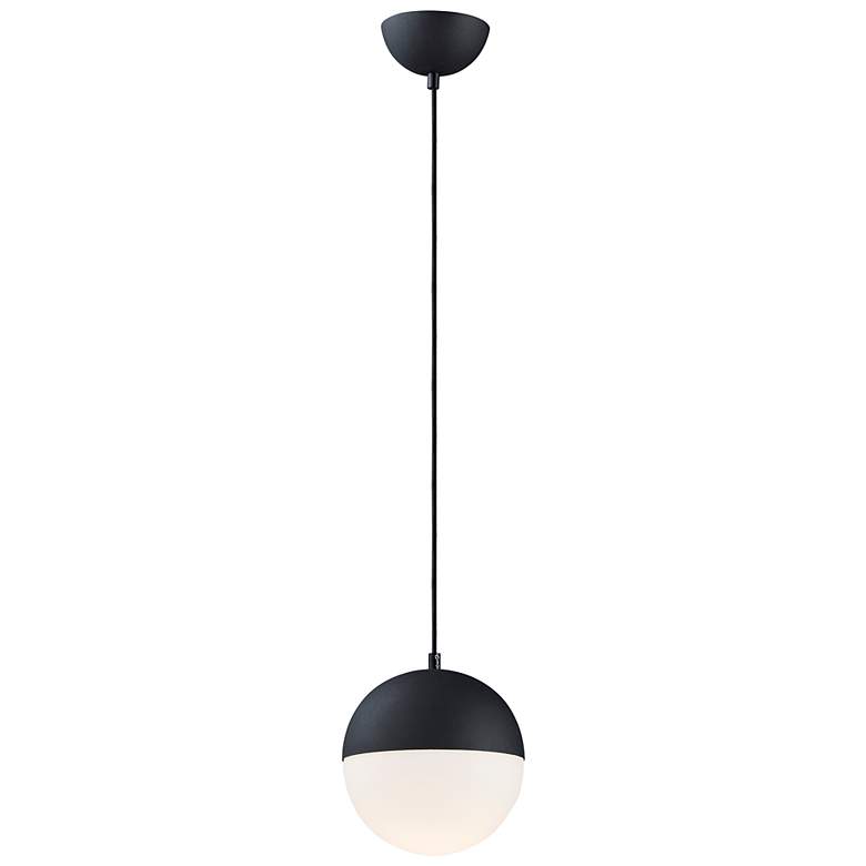 Image 2 ET2 Half Moon 7 3/4" Wide Black LED Mini Pendant