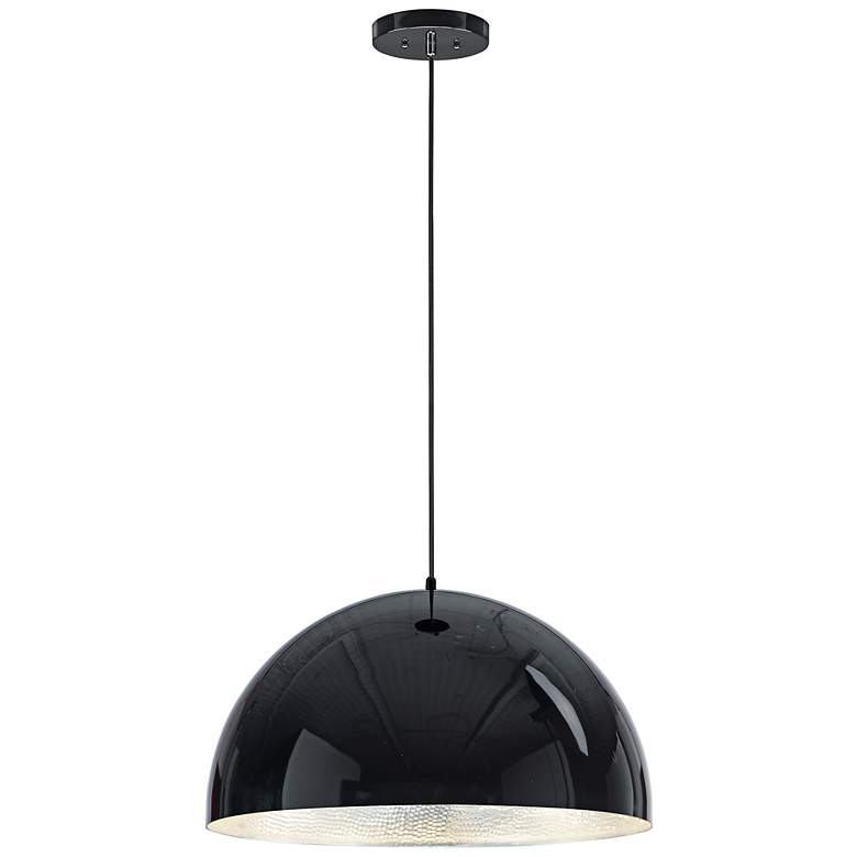 Image 4 ET2 Hemisphere 24" Wide Gloss Black LED Pendant Light more views