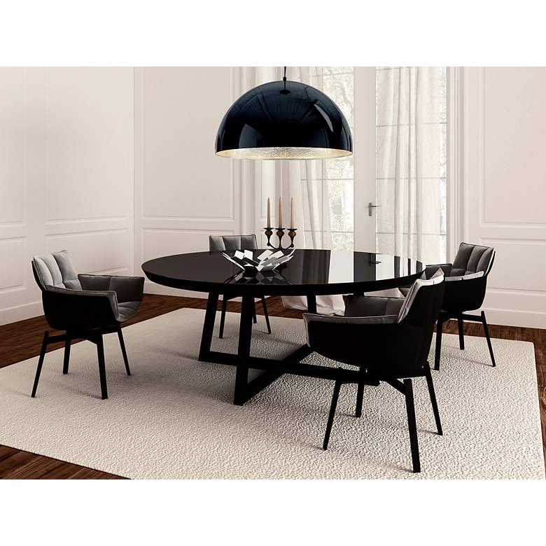 Image 7 ET2 Hemisphere 31" Wide Gloss Black LED Pendant Light more views