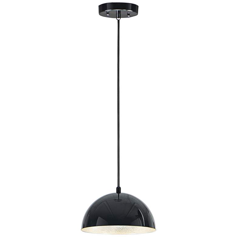 Image 4 ET2 Hemisphere 9" Wide Gloss Black LED Mini Pendant Light more views
