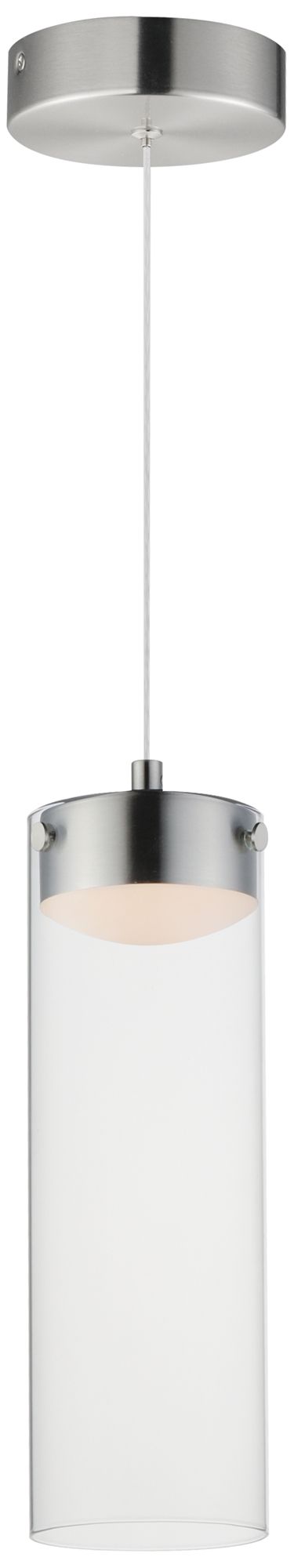 Image 2 ET2 Highball 12 1/2" High Clear/Satin Nickel LED Pendant