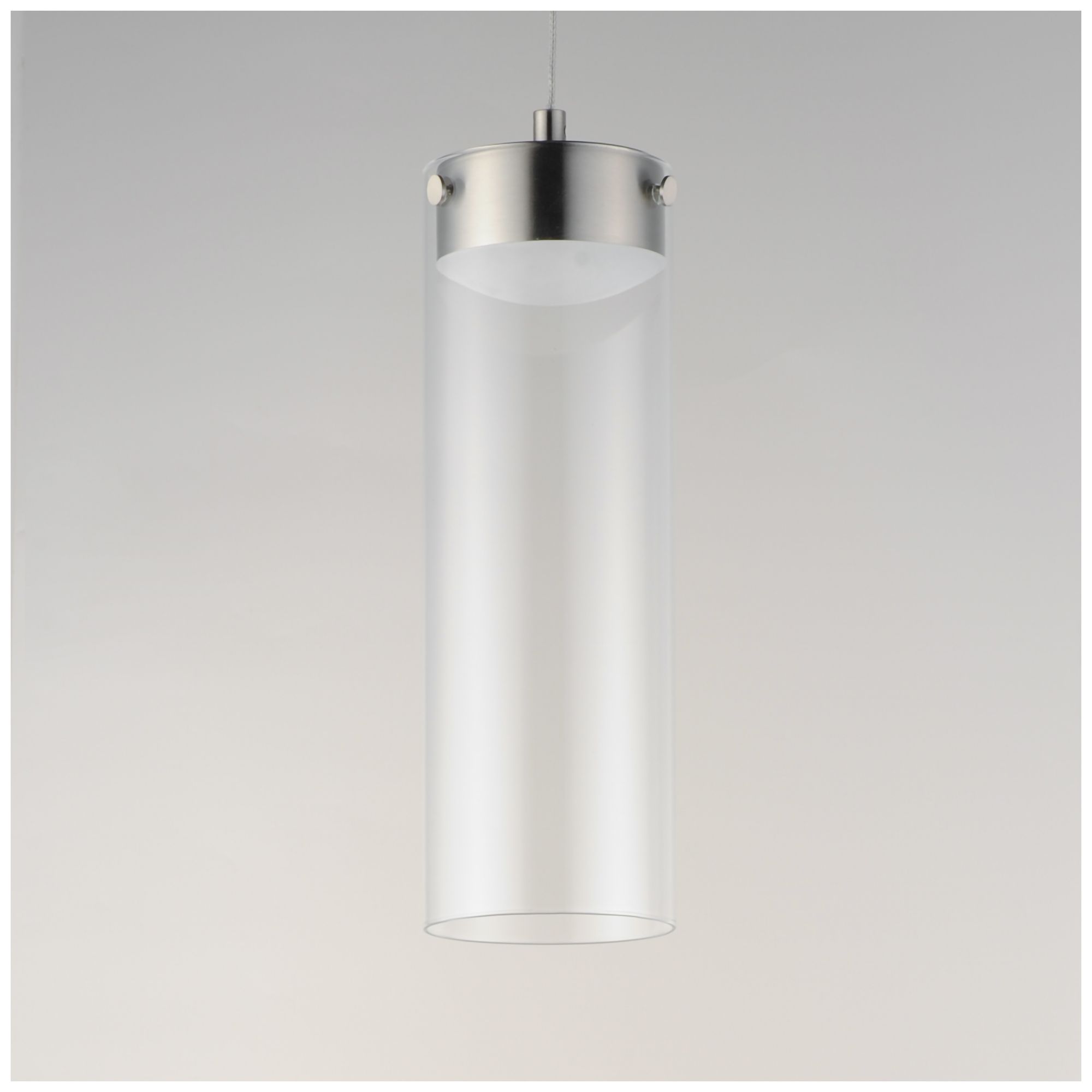 Image 3 ET2 Highball 12 1/2" High Clear/Satin Nickel LED Pendant more views