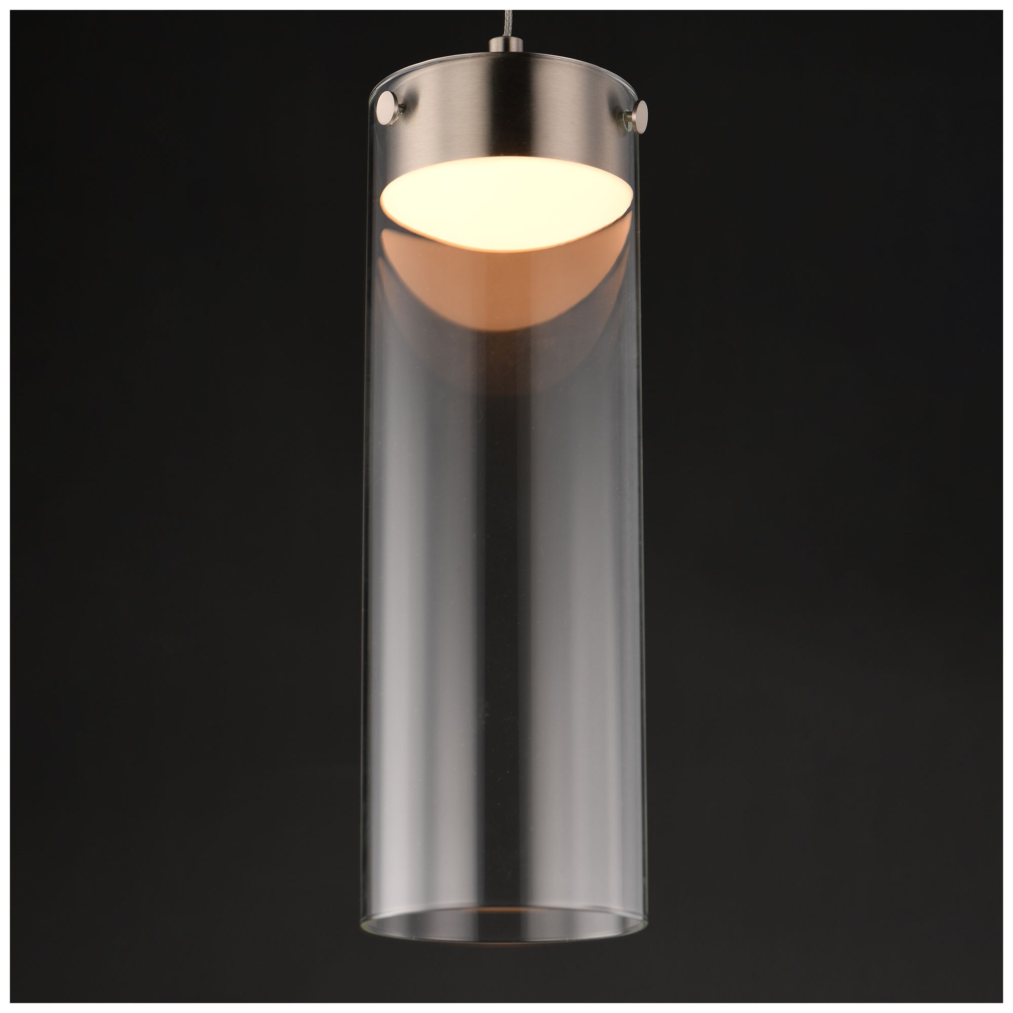 Image 4 ET2 Highball 12 1/2" High Clear/Satin Nickel LED Pendant more views