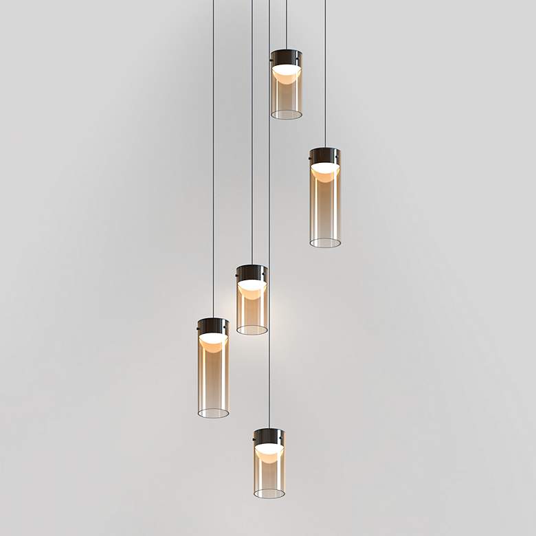 Image 1 ET2 Highball 16 1/2" Wide Gunmetal LED Multi-Light Pendant