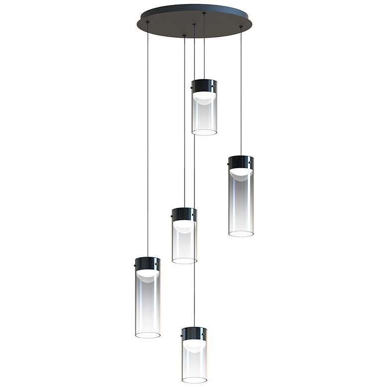Image 2 ET2 Highball 16 1/2" Wide Smoke/Gunmetal 5-Light LED Pendant