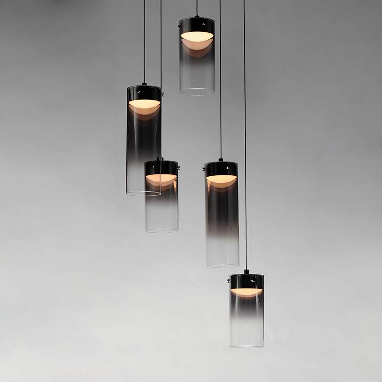 Image 5 ET2 Highball 16 1/2" Wide Smoke/Gunmetal 5-Light LED Pendant more views
