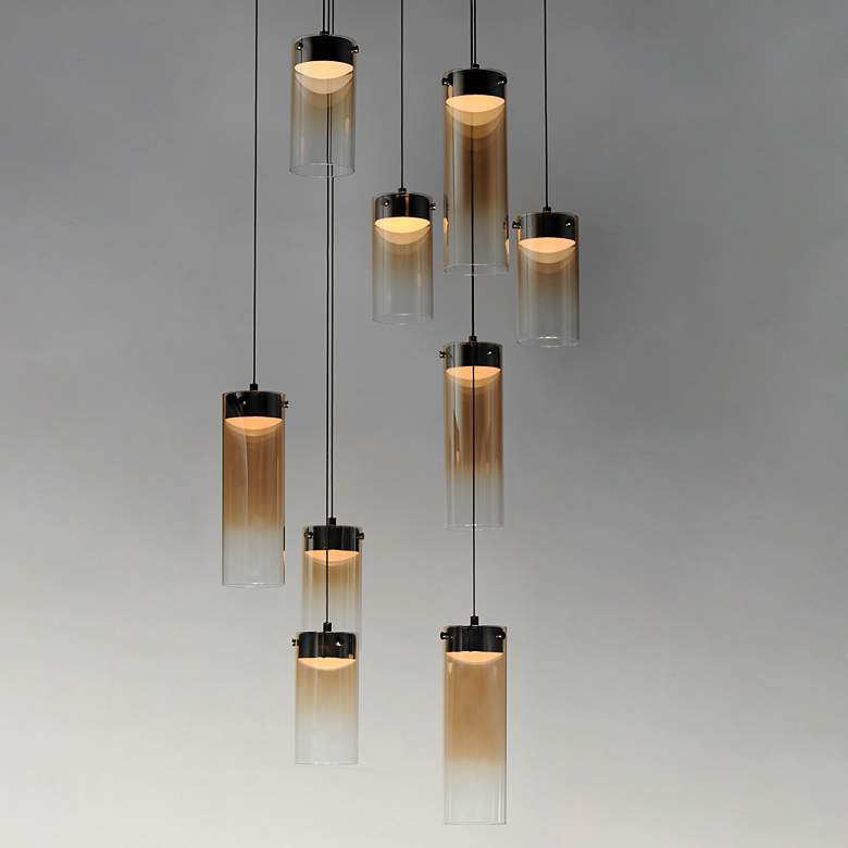 Image 5 ET2 Highball 22 3/4" Wide Amber/Gunmetal 9-Light LED Pendant more views